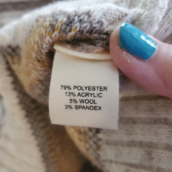 Marled Chunky Knit Pullover Crop Style Sweater size Large, casual warm - Picture 6 of 8